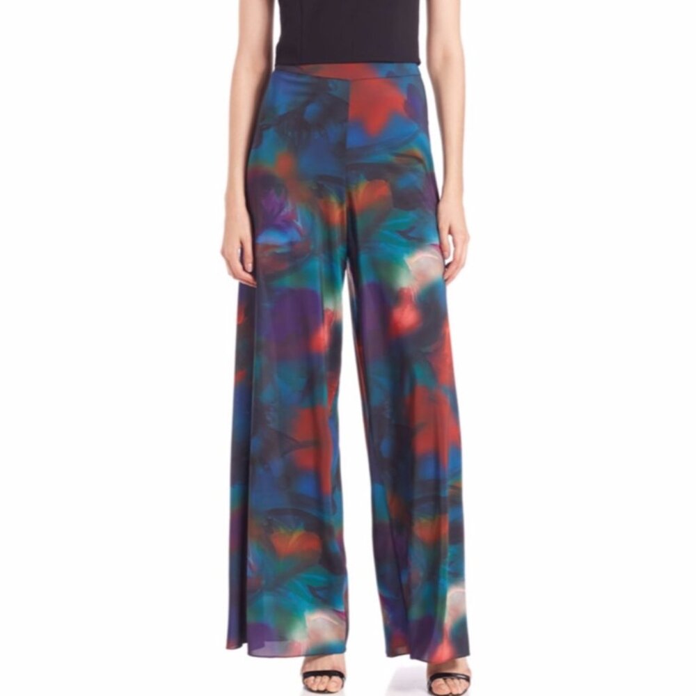 Alice + Olivia Emery Kaleidoscopic Wide Leg  Dress Pants